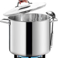 Commercial Grade LARGE STOCK POT 20 Quart With Lid - Nickel Free Stainless Steel Cookware - Healthy Polished