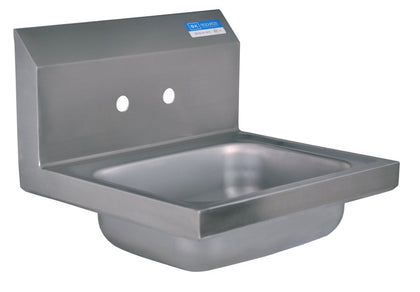 BK Resources BKHS-W-1410 Wall Mount Stainless Steel Hand Sink, 14" Wide x 10" Front-to-Back x 5" Deep Bowl