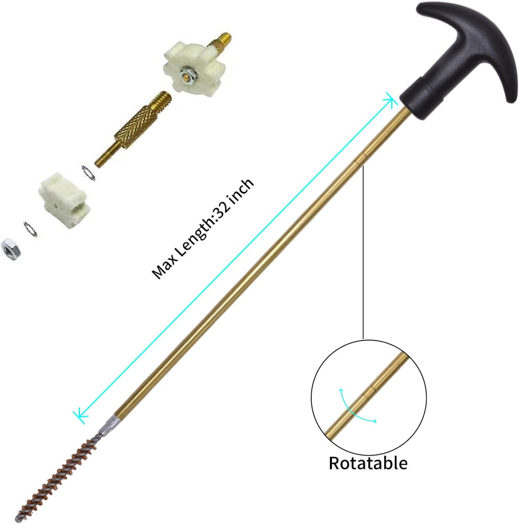 Gun Cleaning Kit for .22 .223Cal 5.56mm .22LR Rifle Pistol | Includes Bore Chamber Brush, Bore Mop, CLP Oil, Gun