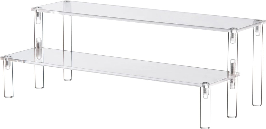 Clear Acrylic Display Riser 2 Tier Cupcake Stand Shelf for Decoration and Organizer