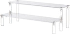Clear Acrylic Display Riser 2 Tier Cupcake Stand Shelf for Decoration and Organizer