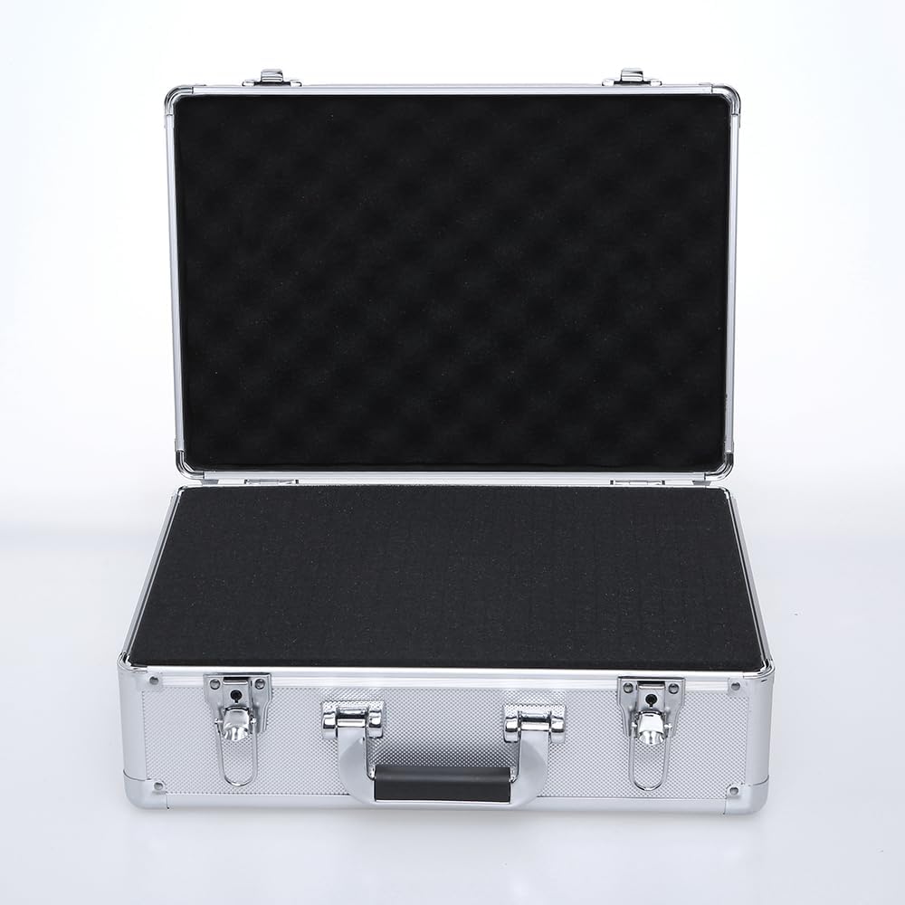 15in Aluminum Hard Case with DIY Customizable Foam Insert (14 x 9 x 4in Interior)