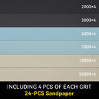 MASONTOOL 24 PCS Ultra Fine Sandpaper 2000 3000 5000 7000 10000 20000 Grit