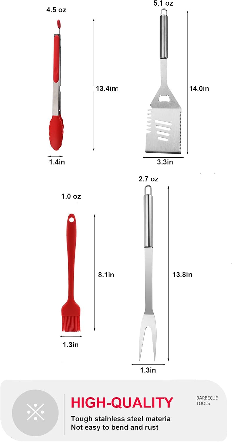 BBQ Grill Tool Set BBQ Accessories, Stainless Steel Grill Tools Grilling Accessories Grill Set Barbecue Grill