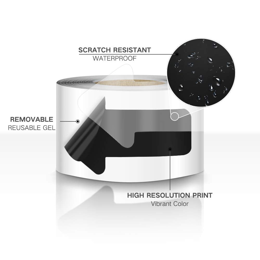 Arrow Floor Sticker Tape 2"×4" Arrow Floor Marking Sticker Sign 200 PCS Arrow Decal Tape Black