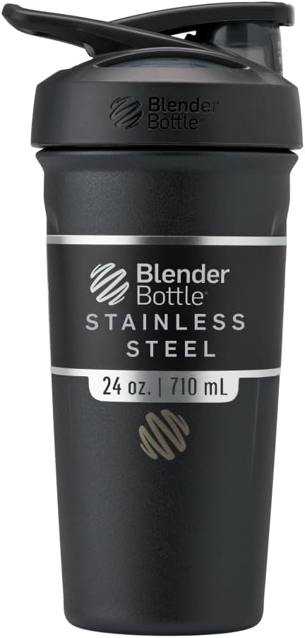 Sport Flip Stainless Steel Shaker Bottle 24 oz Black