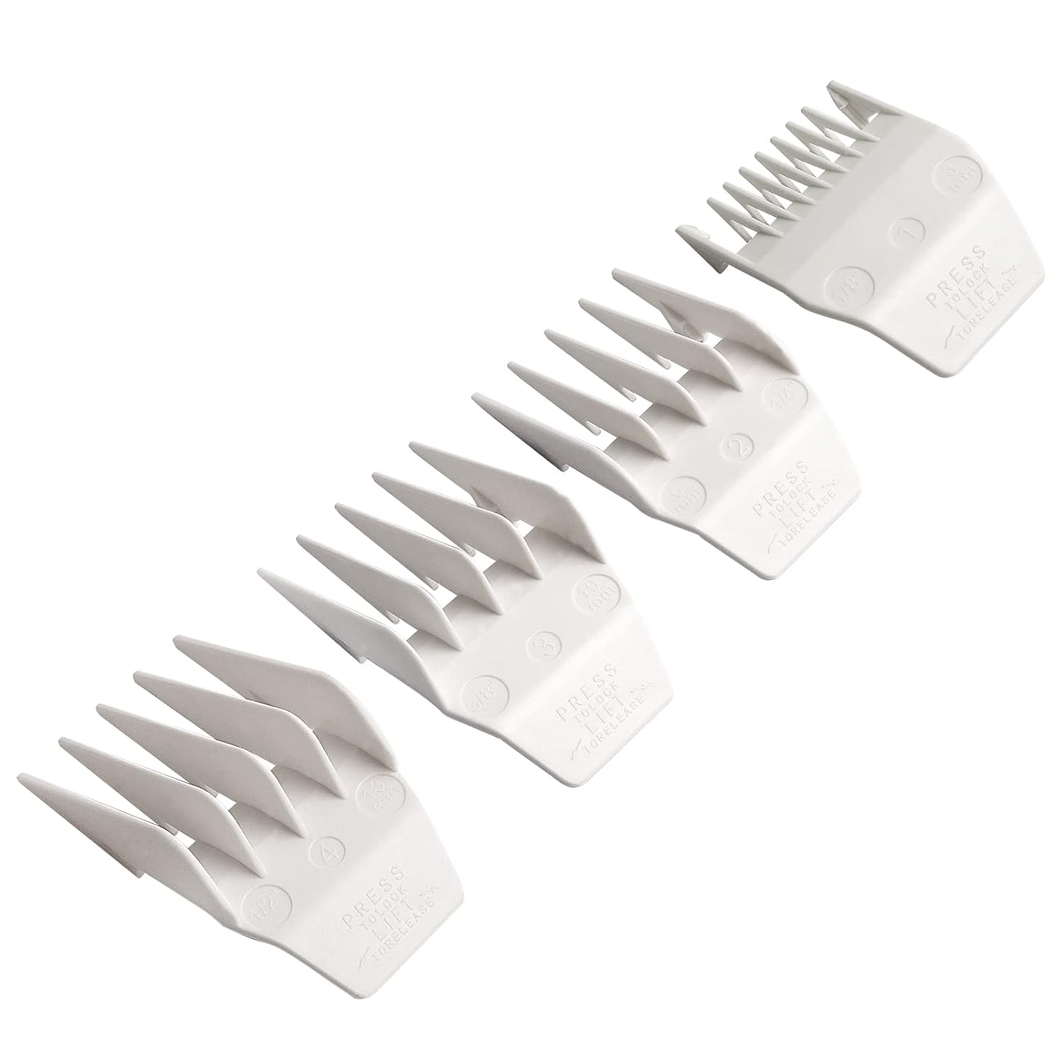 Professional Peanut Clipper Guards - 4-Piece Clipper Guides For Wahl Peanut, Trimmer Cutting Guides Set - Competible