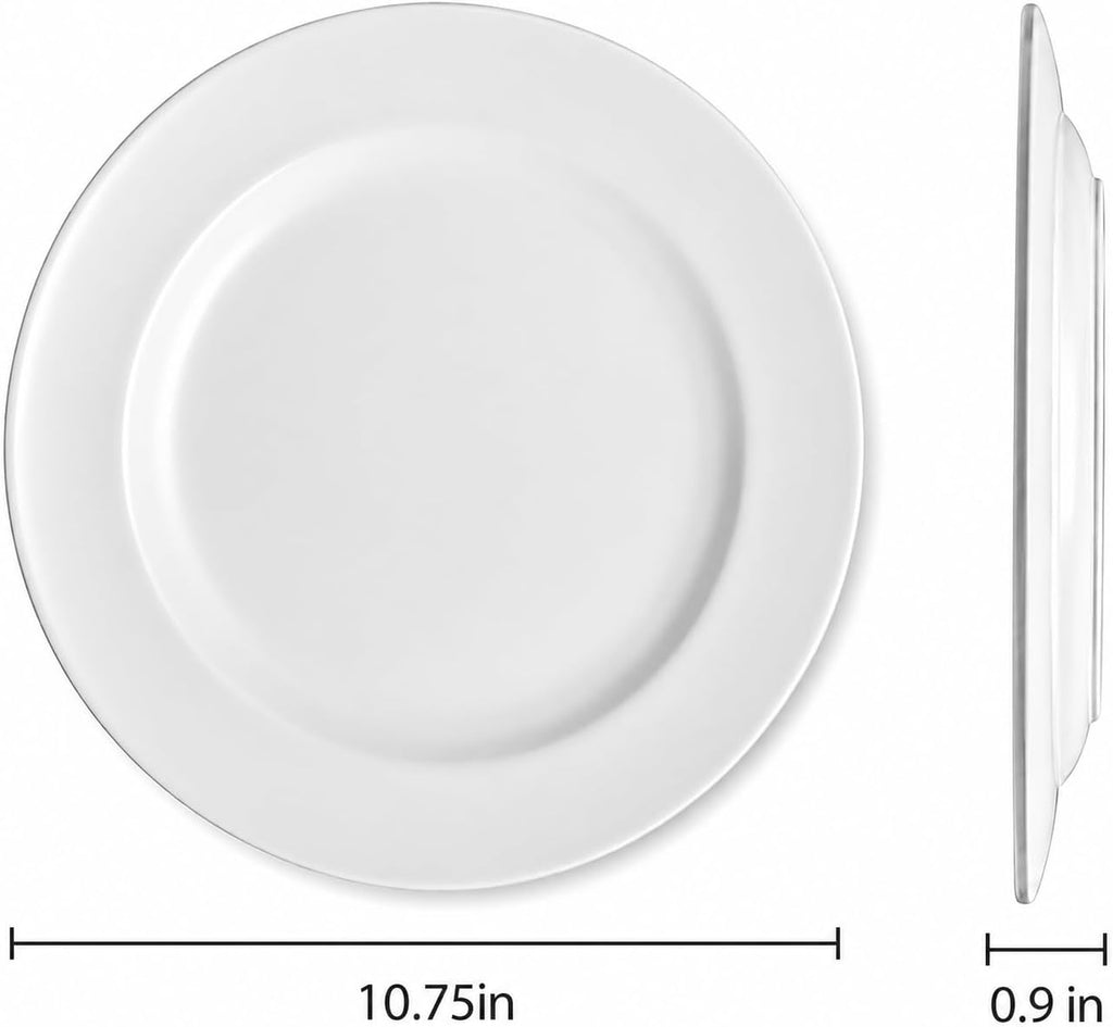 10.75" Melamine Round Dinner Plates, 6-Piece Plate Sets