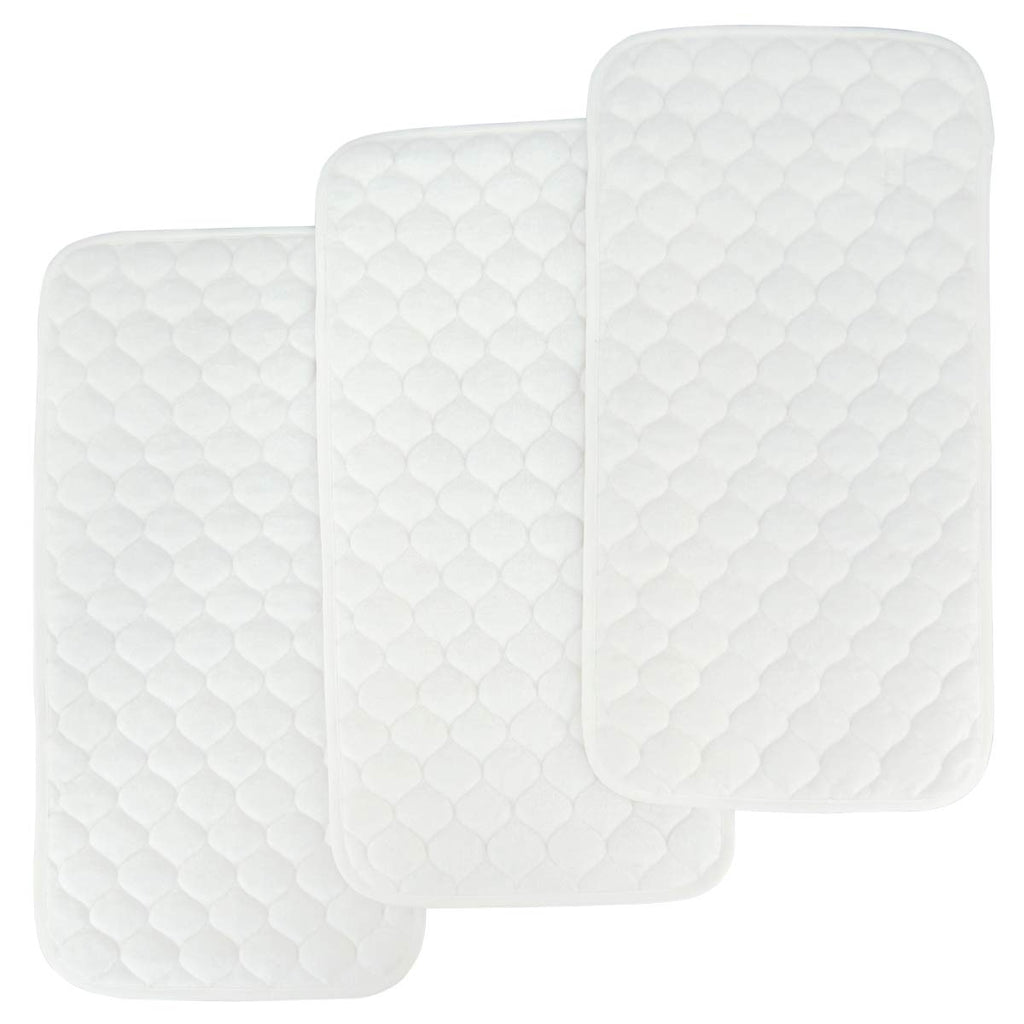 Quilted Thicker Waterproof Changing Pad Liners,3 Count(Snow White 13” x 27”)