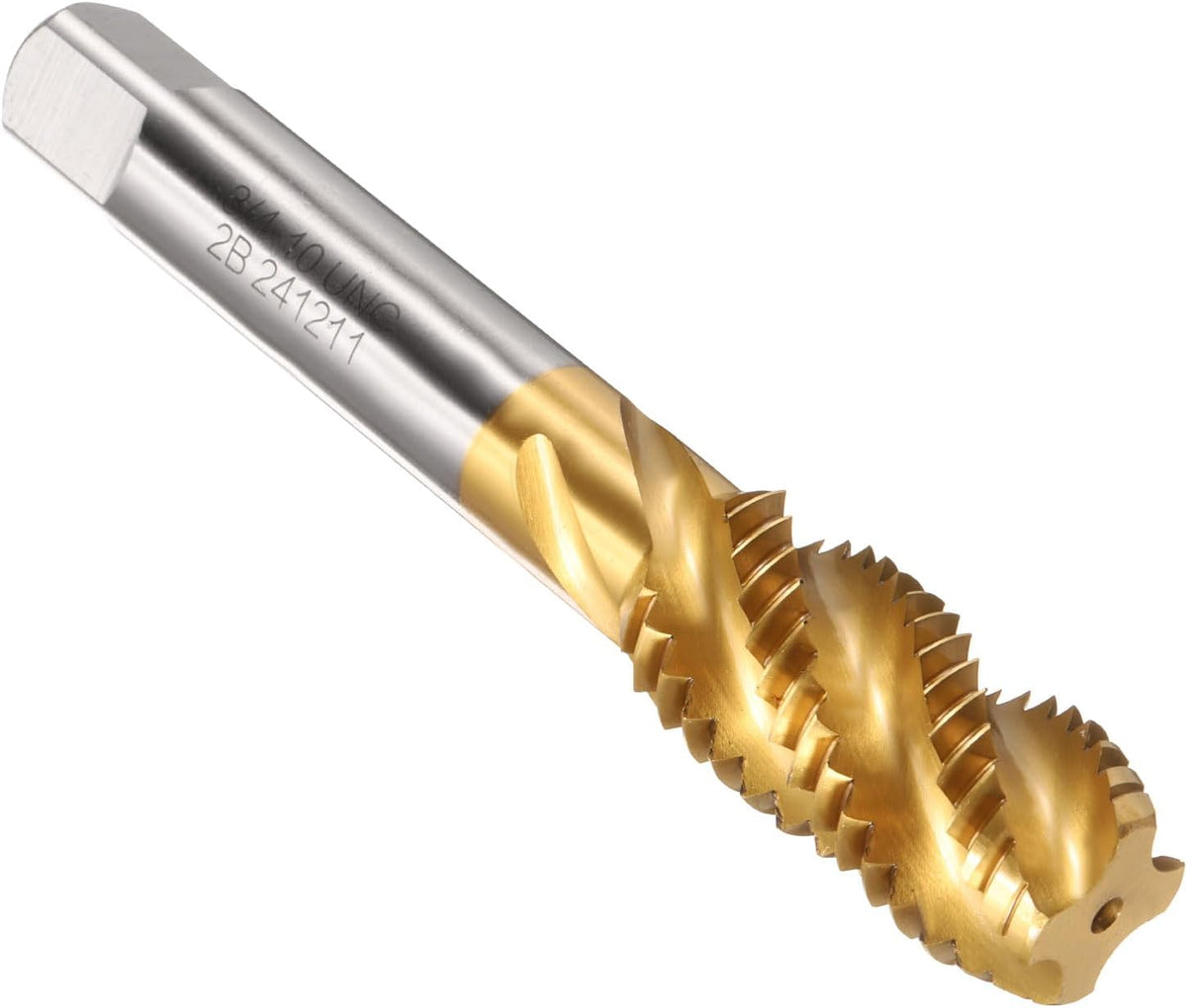 uxcell Spiral Flute Taps, 3/4-10 UNC 2B High Speed Steel (HSS) Titanium Coating Machine Thread Milling Threading Screw Tap Tapping Tool, 2pcs
