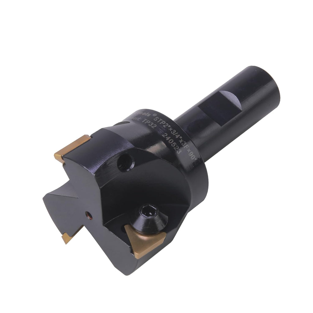 3/4" Shank Indexable End Mill, 2" Cutting Diameter with 3 Pcs Replaceable Carbide Inserts