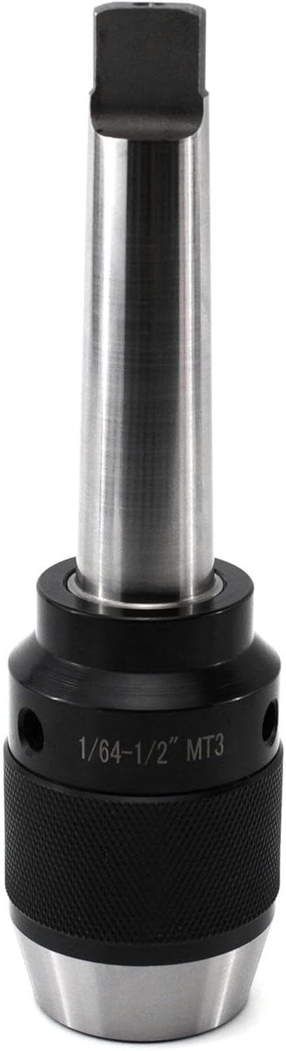 1/64" - 1/2" Titanium Jaws Keyless Drill Chuck with MT3 Shank