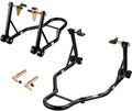 Motorcycle Stand Lift, 1100lbs Capacity Front Rear Combo Stand Lift, Front Wheel Dual-Fork Stands, Rear U+L Fork