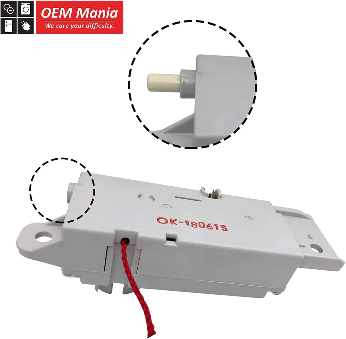 SAMCO Authorized Factory’s OEM part EBF61215202 for LG Washer Lid Switch Assembly replaces AP5597170 2667077 AH3644957 EA3644957 PS3644957 TAW35818286 EBF61215203 EBF61215204 AP6801181