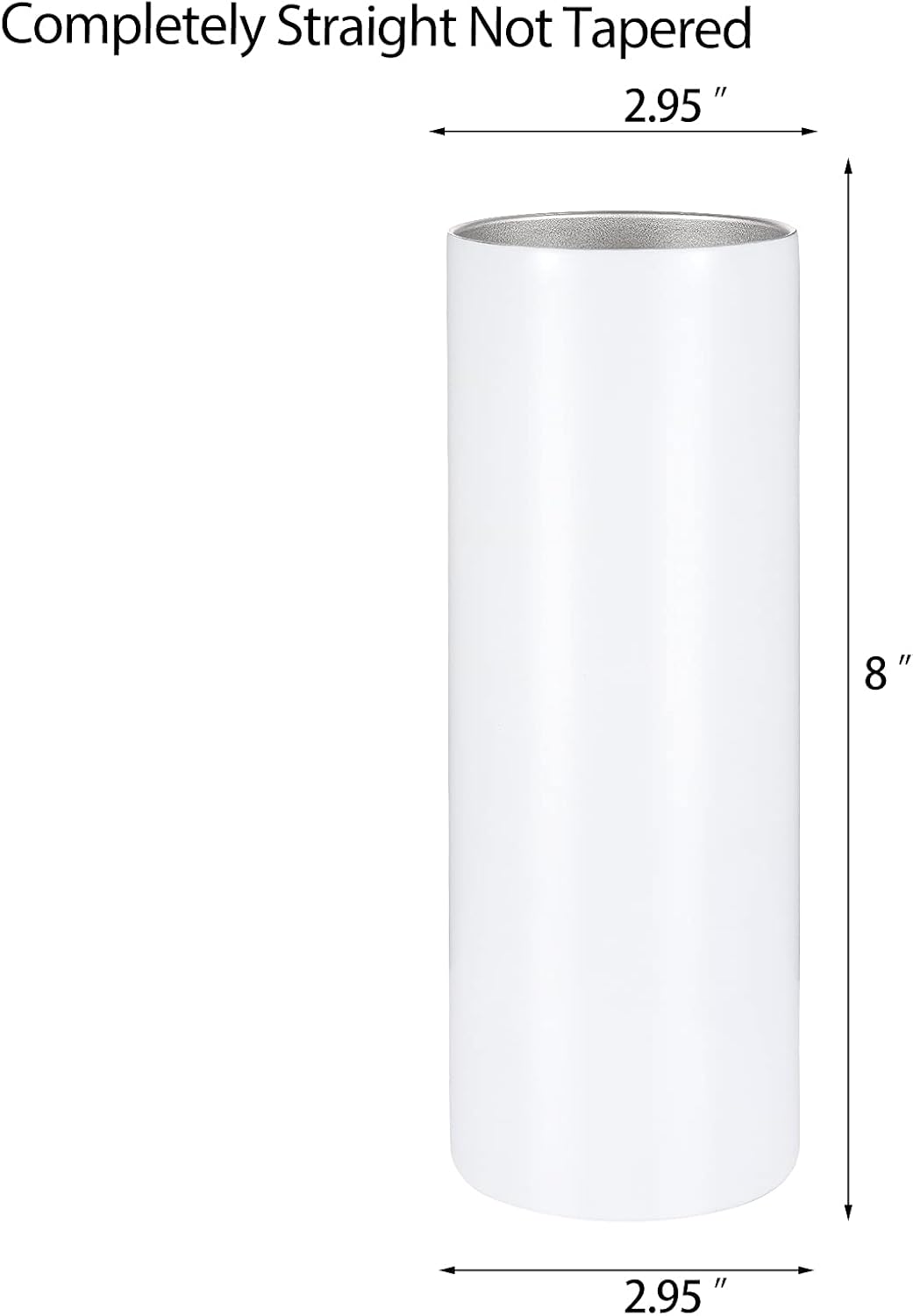 12 Pack Straight Skinny Sublimation Tumblers 20oz for Heat Transfer, Bulk Sublimation Blanks Individually Boxed