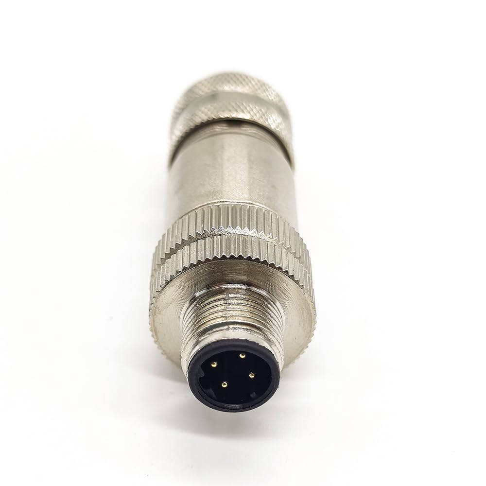 Elecbee Profibus M12 Field Wireable Connector Assembly Cable Plug Straight with Shiled (4 Pin Male D-Code)