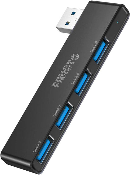 USB Hub, Fidioto 4 Port USB Adapter(1 * 3.0 Port, 3 * 2.0 Ports), Networking Hub for Laptop, iMac Pro, MacBook Air