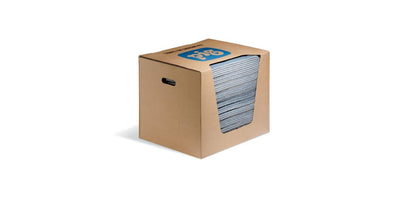 Blue Absorbent Mat Pad, 17 gal, PK50