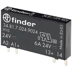 FINDER 34.81.7.060.9024 1.5-24 V DC Output, 60V DC Input, Solid State PCB/Plug-in Relay, SPST-NO 2A