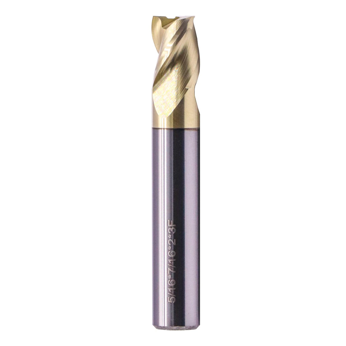 5/16" 3 Flute Solid Carbide Stub Square End Mill for Aluminum - ZrN Coated