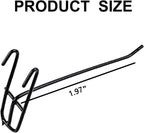 4 Inch Gridwall Hooks, 25 Pack Black Multifunctional Display Hangers, Wall Mount Storage Panel Hooks