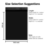 Black Poly Mailers 14.5x19 Inch, 200 Pack
