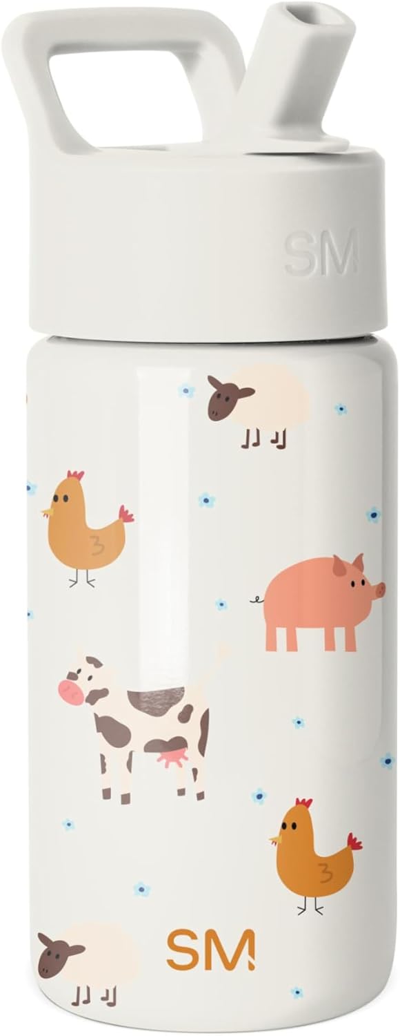 Kids Water Bottle & Toddler Cup | 14oz | Farm Animals | Insulated Stainless Steel Toddler Water Bottle, Kids Tumbler