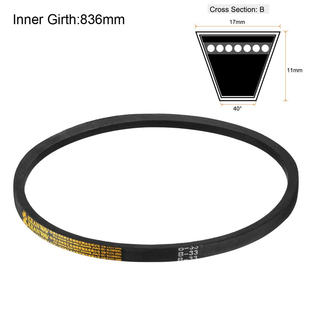 uxcell B-33 V-Belts 33" Inner Length, B-Section Rubber Drive Belt