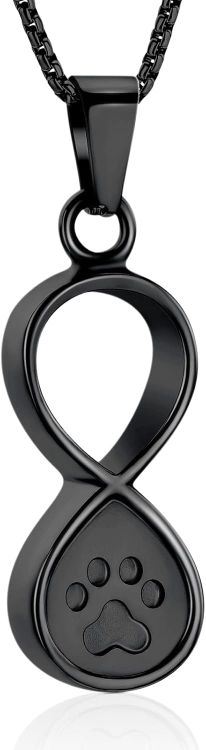 Infinity Love Pet Cremation Jewelry for Ashes of Dog/Cat Funeral Keepsake Urn Necklace Pendant Memorial Jewellery