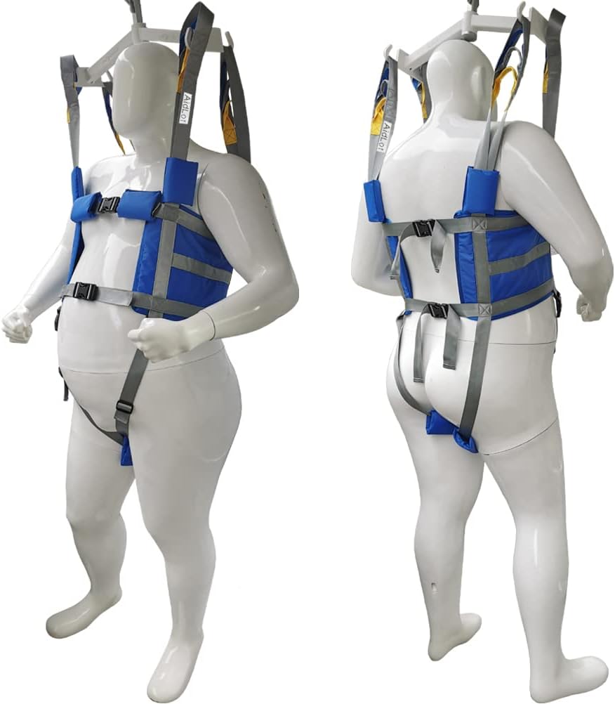 Patient Lift Aid Sling Assist Elederly Senior Transfer Belt Sit Stand Walk Straps Harness Fold Up Full Body Support