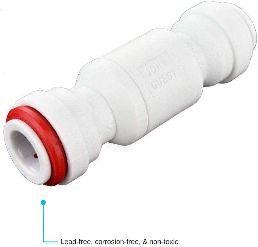 John Guest 3/8 Inch Imperial Single Check Valve, Push to Connect Plastic Plumbing Fitting, 3/8SCV-US