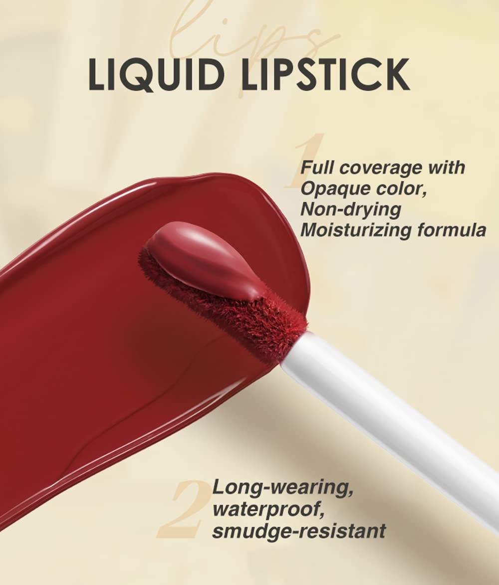 12Pcs Matte Liquid Lipstick + Lip Liner Pens Set, One Step Lips Makeup Sets Pigment Velvety Nude Lip Stain Waterproof