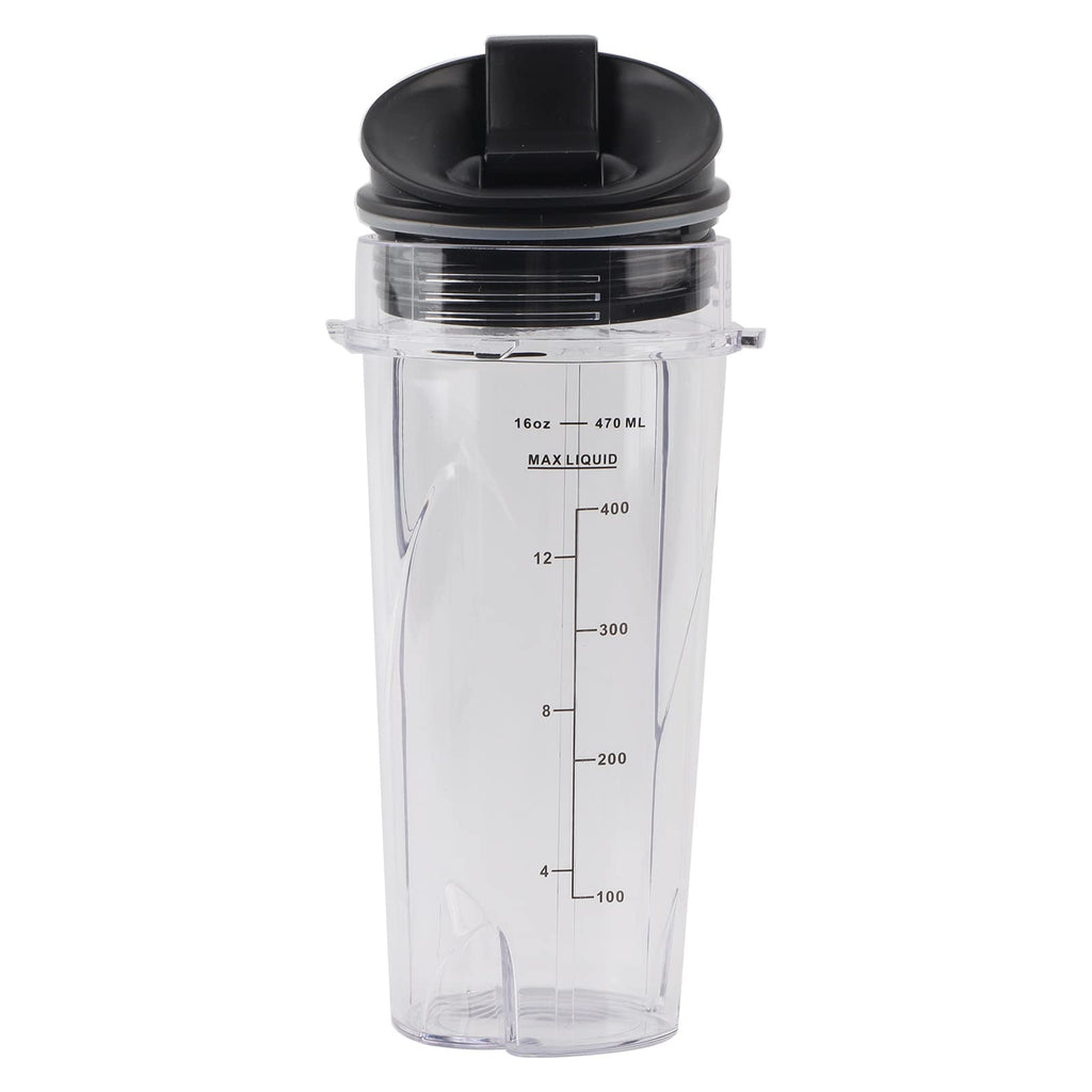 16Oz Replacement Cup Blender Cup Container with Flip Lid Easy Open Close Convenient Drinking Large Capacity Nutri Blender Accessories