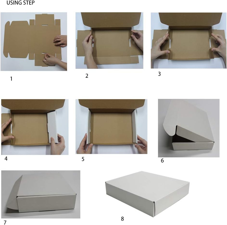 35 Pack 9x6.5x1.75 inch White Cardboard Shipping Box