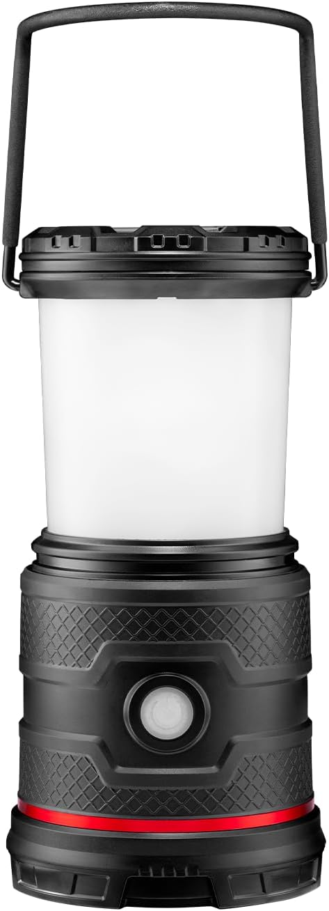 EAL30R 1000 Lumen Rechargeable Emergency Camping Lantern with Warm, Day, Red & Red Flashing Mode, Foldeable Handle