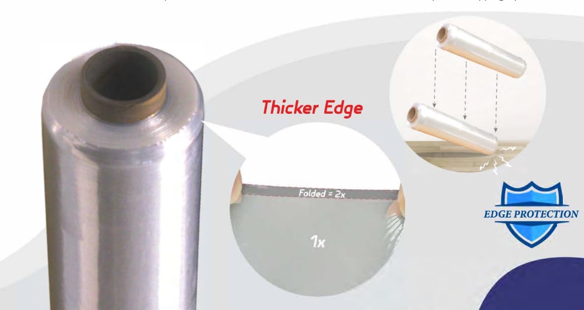 24 Rolls 18" x 1500 FT Pre-Stretched Stretch Wrap 33 Gauge (80G Equivalent) Clear Hand Shrink Pallet Wrap Film for