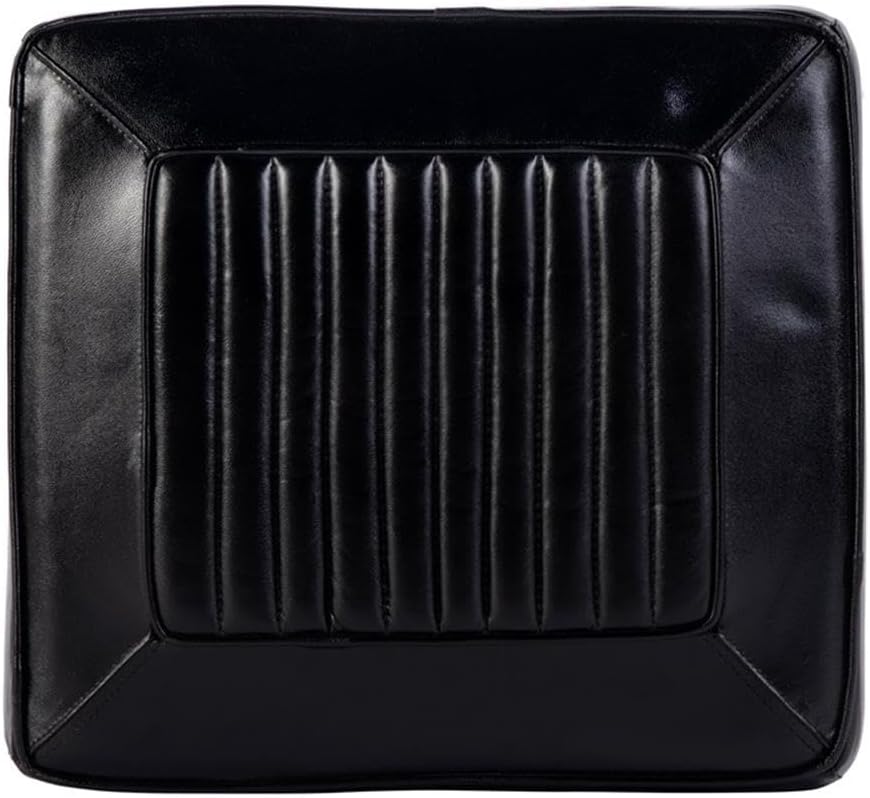 Set of 3 32" H Leather and Metal Square Backless Bar Stools -Black