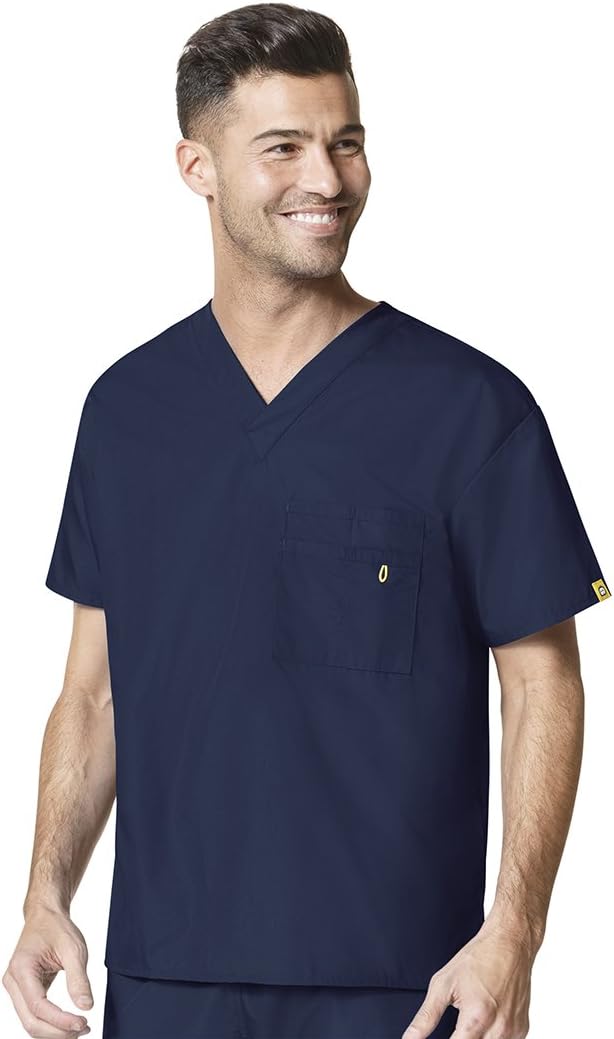 WonderWink unisex-adult Big The Alpha Unisex V-Neck Scrub Top, Navy, 4X-Large