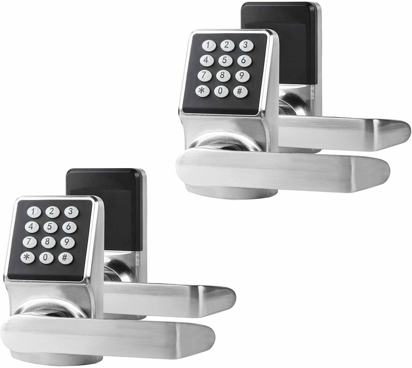 Keyless Entry Door Lock with Handle - Keypad Door Lock with Handle for Front Door, Digital Code Lock with Fob Card