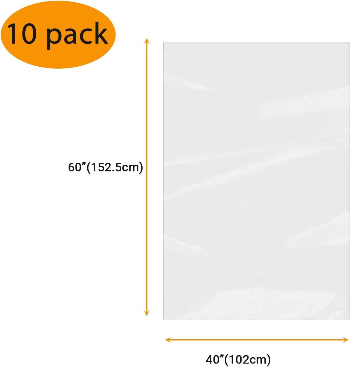 10 Count 40x60 inches large Clear Plastic Bag Giant Storage Bags
