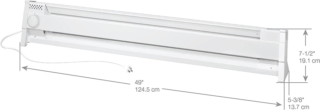 Portable Electric Baseboard Heater 1500W 120V Plug In, Thermostat