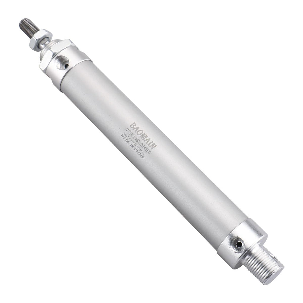 BAOMAIN Mini Pneumatic Air Cylinder 1" Bore 6" Stroke MAL 25x150