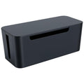 Eichzer Cable Management Box with Lid, Three Entry/Exit Slots, Black