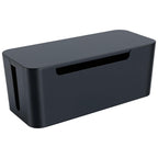 Eichzer Cable Management Box with Lid, Three Entry/Exit Slots, Black