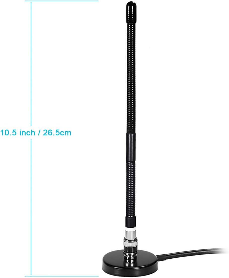 27MHz CB Radio Antenna Soft Whip Magnetic Base BNC & PL259 Male Compatible with Cobra Midland Uniden Maxon President