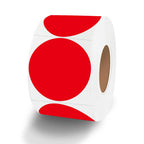 1.5 Inch Red Round Thermal Sticker Labels - Self-Adhesive Circle Direct Thermal Multi-Purpose Roll for DIY Logo