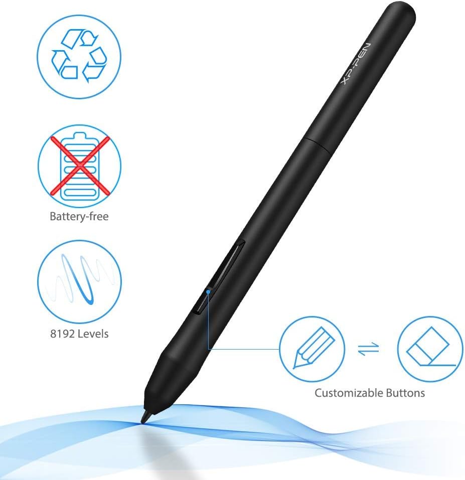 Drawing Tablet XPPen StarG640 Digital Graphic Tablet 6x4 Inch Art Tablet with Battery-Free Stylus Pen Tablet for Mac