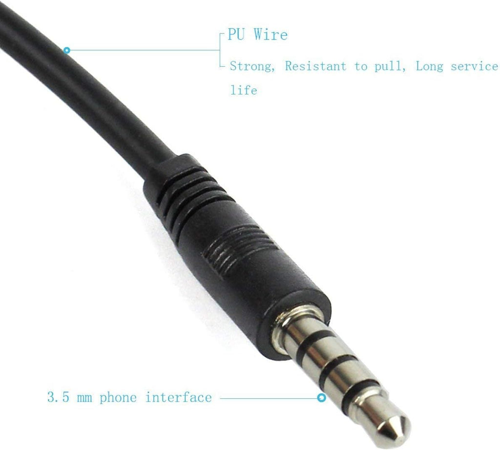 Adjustable Throat Mic, Walkie Talkie Earpiece with Mic 1 Pin 3.5mm | Covert Acoustic Tube Earpiece with PTT Back