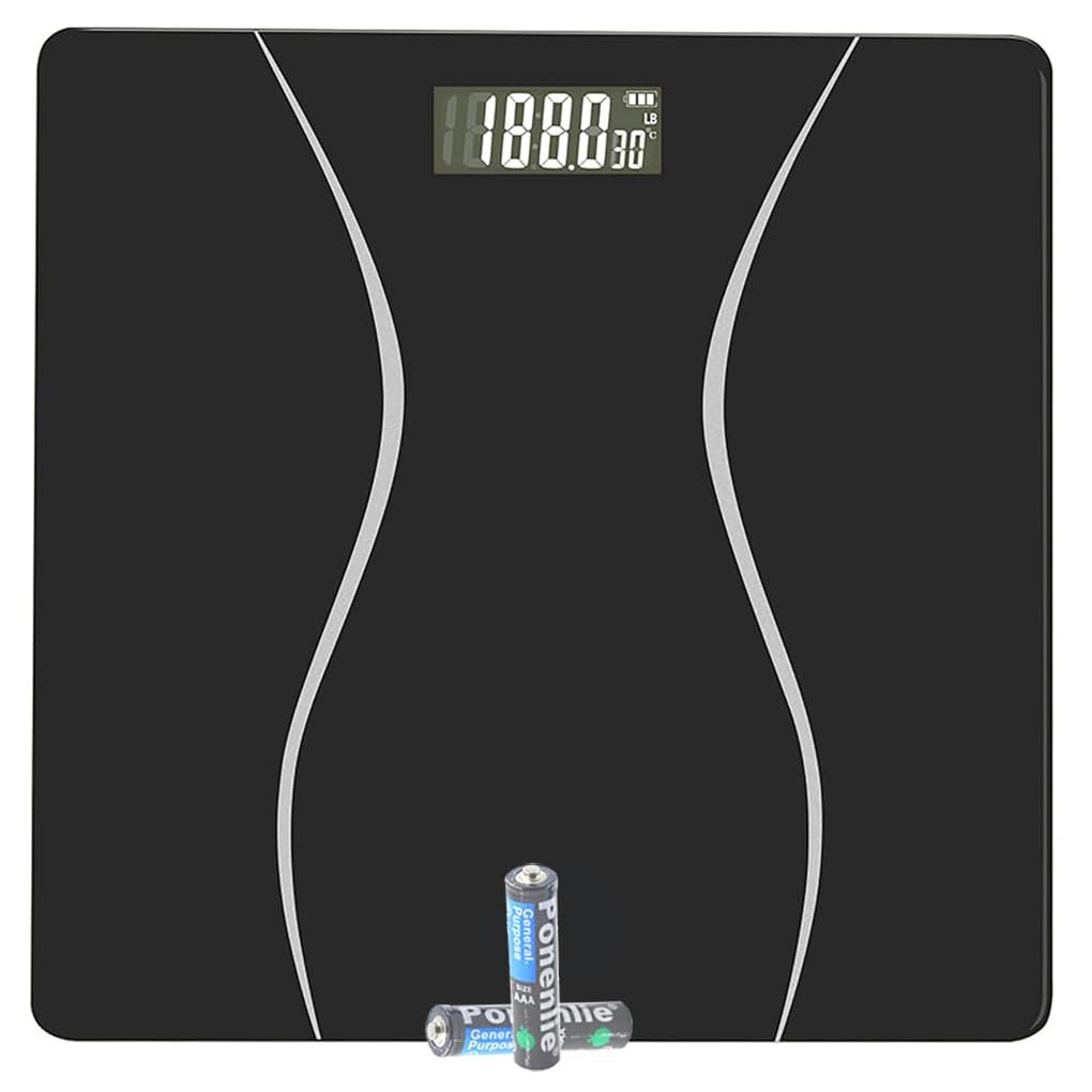 Scale for Body Weight, Digital Bathroom Scale, Weight Scales for People,Body Scale,Black,Max:400LB/180KG,2 Weighing