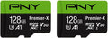 128GB Premier-X C10 U3 V30 A1 microSDXC Flash Memory Card 2-Pack, UHS-I | Up to 100MB/s Read, 4K UHD, Full HD, Smooth
